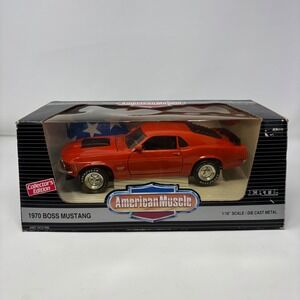 VTG 1970 Ford Boss 429 Mustang Orange 1:18 ERTL American Muscle Diecast Open Box